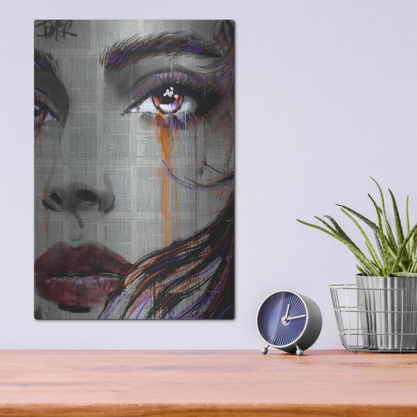 Luxe Metal Art 'As Well' by Loui Jover, Metal Wall Art,12x16