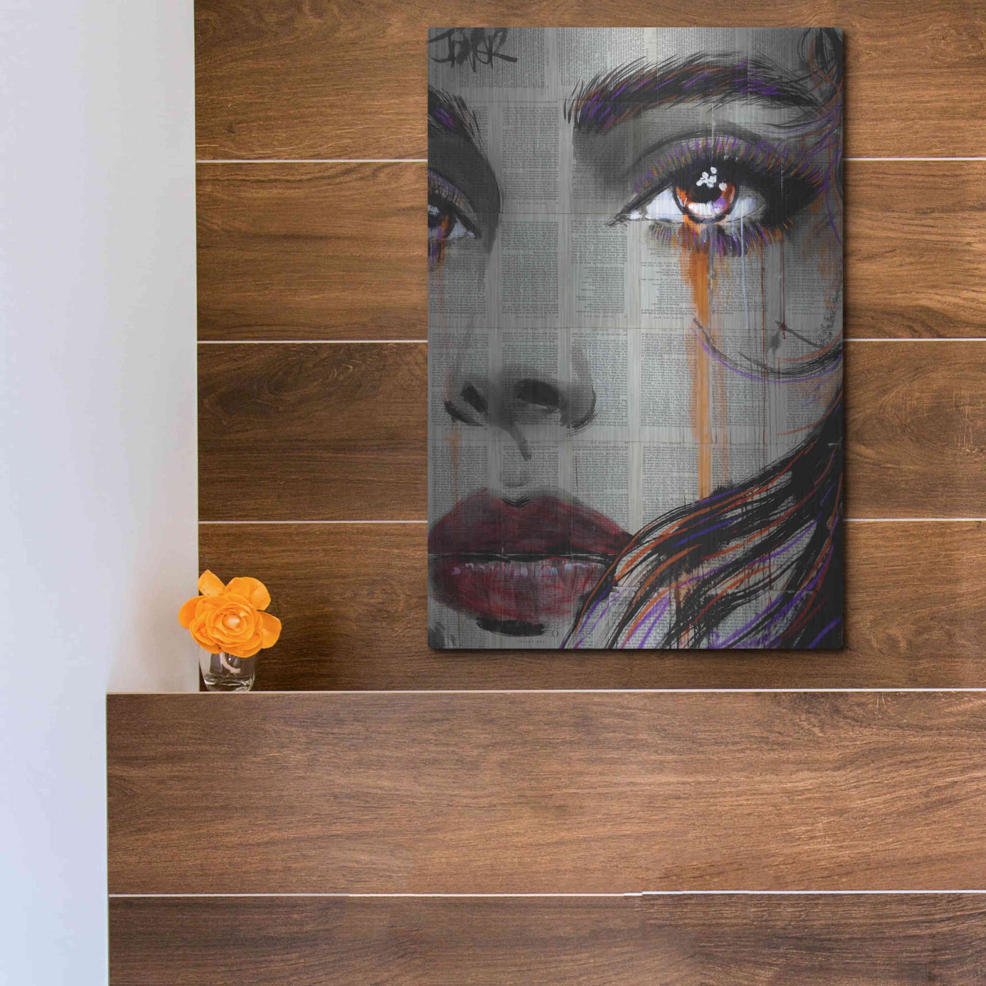 Luxe Metal Art 'As Well' by Loui Jover, Metal Wall Art,12x16