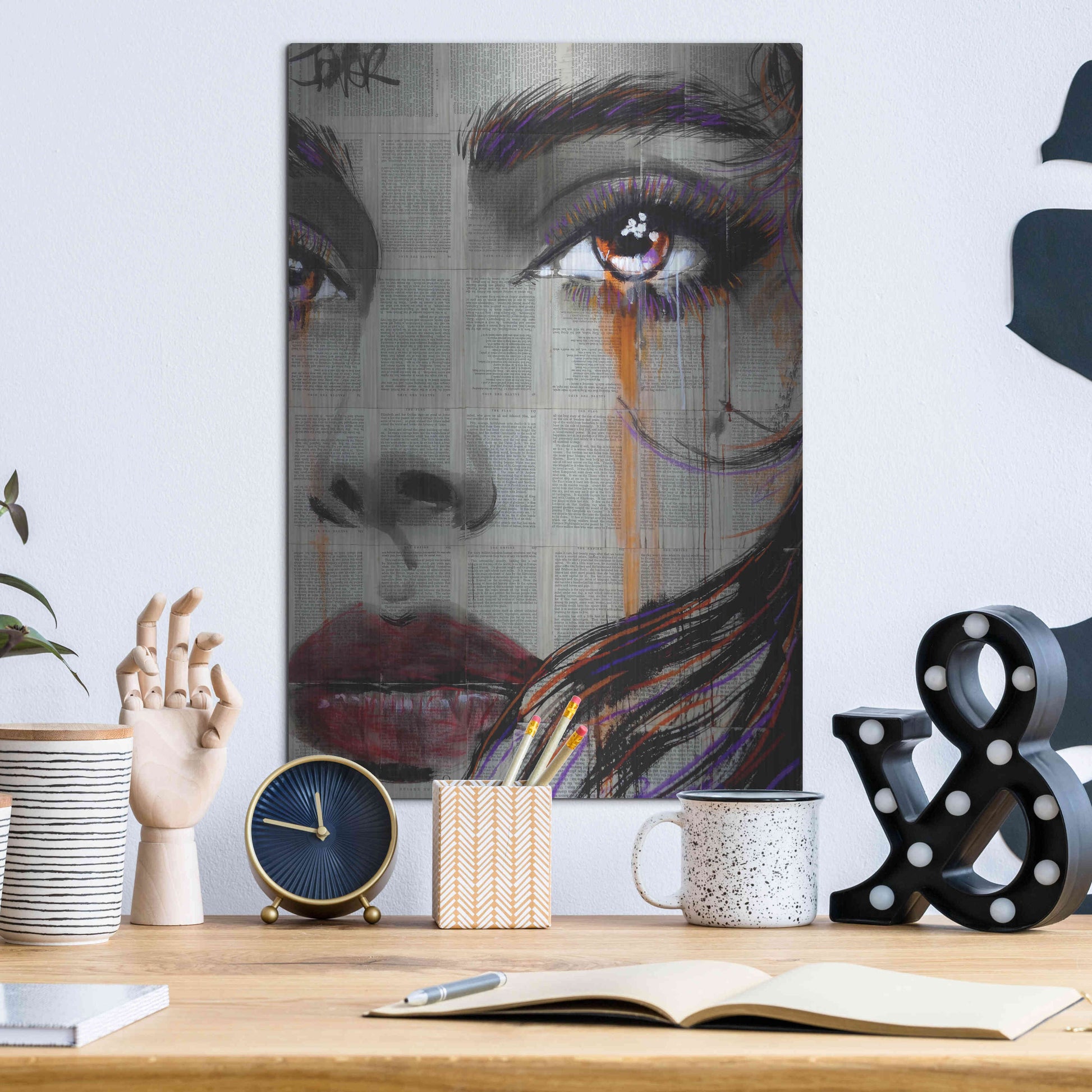 Luxe Metal Art 'As Well' by Loui Jover, Metal Wall Art,12x16