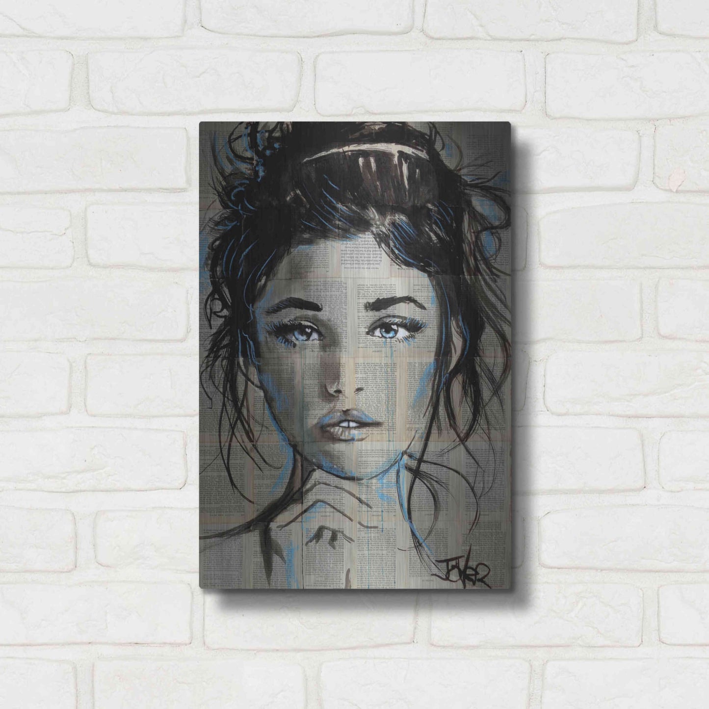 Luxe Metal Art 'Baby Blue' by Loui Jover, Metal Wall Art,12x16