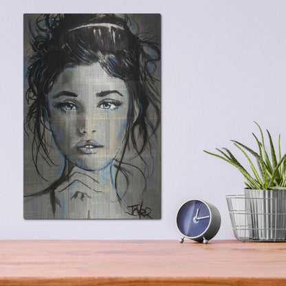 Luxe Metal Art 'Baby Blue' by Loui Jover, Metal Wall Art,12x16