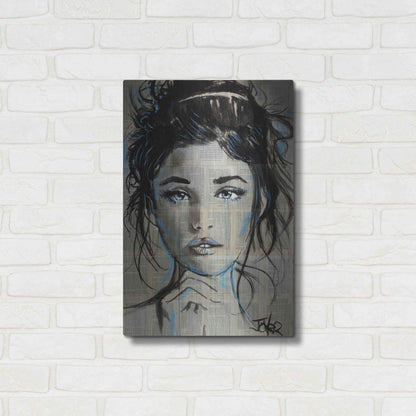 Luxe Metal Art 'Baby Blue' by Loui Jover, Metal Wall Art,16x24
