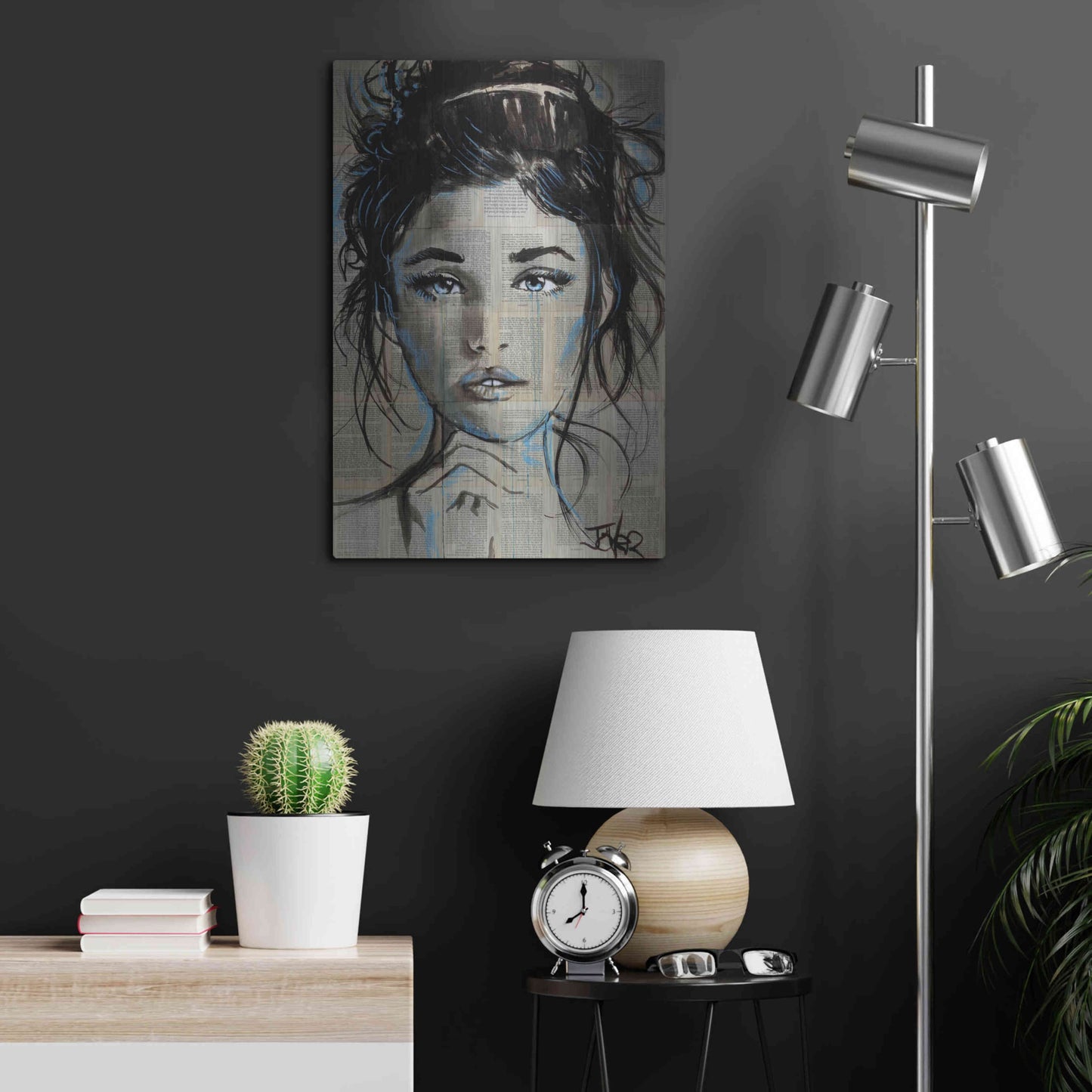 Luxe Metal Art 'Baby Blue' by Loui Jover, Metal Wall Art,16x24