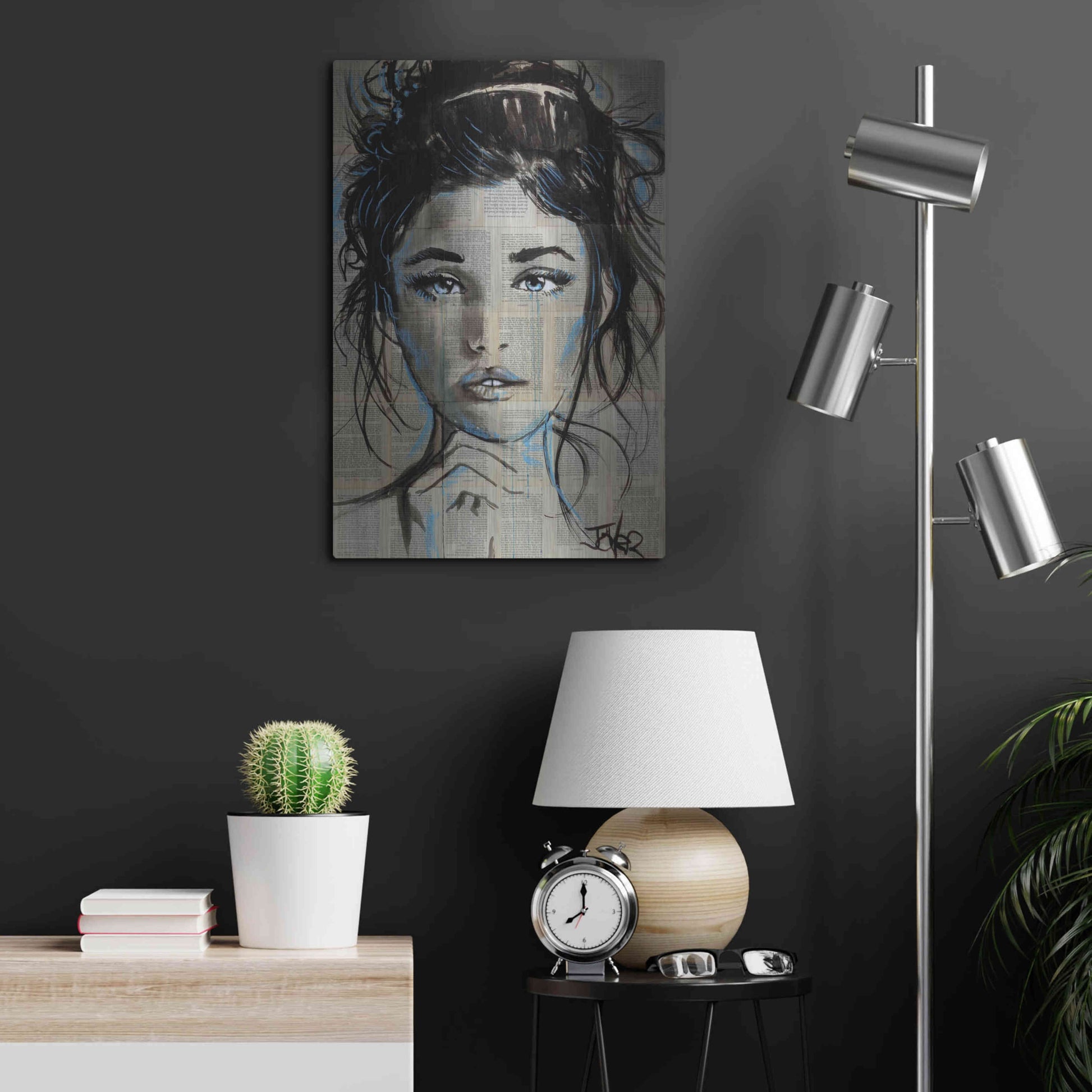 Luxe Metal Art 'Baby Blue' by Loui Jover, Metal Wall Art,16x24