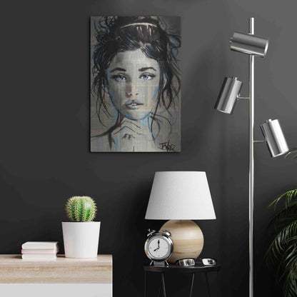 Luxe Metal Art 'Baby Blue' by Loui Jover, Metal Wall Art,16x24