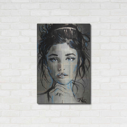 Luxe Metal Art 'Baby Blue' by Loui Jover, Metal Wall Art,24x36