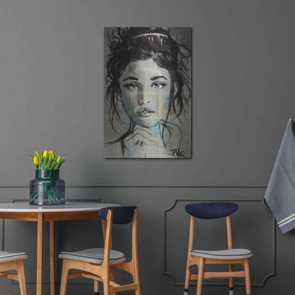 Luxe Metal Art 'Baby Blue' by Loui Jover, Metal Wall Art,24x36