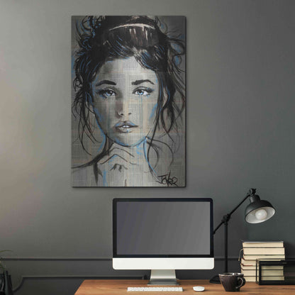 Luxe Metal Art 'Baby Blue' by Loui Jover, Metal Wall Art,24x36