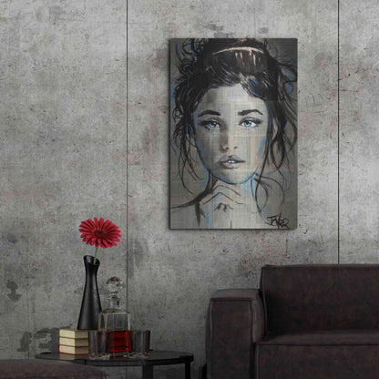 Luxe Metal Art 'Baby Blue' by Loui Jover, Metal Wall Art,24x36