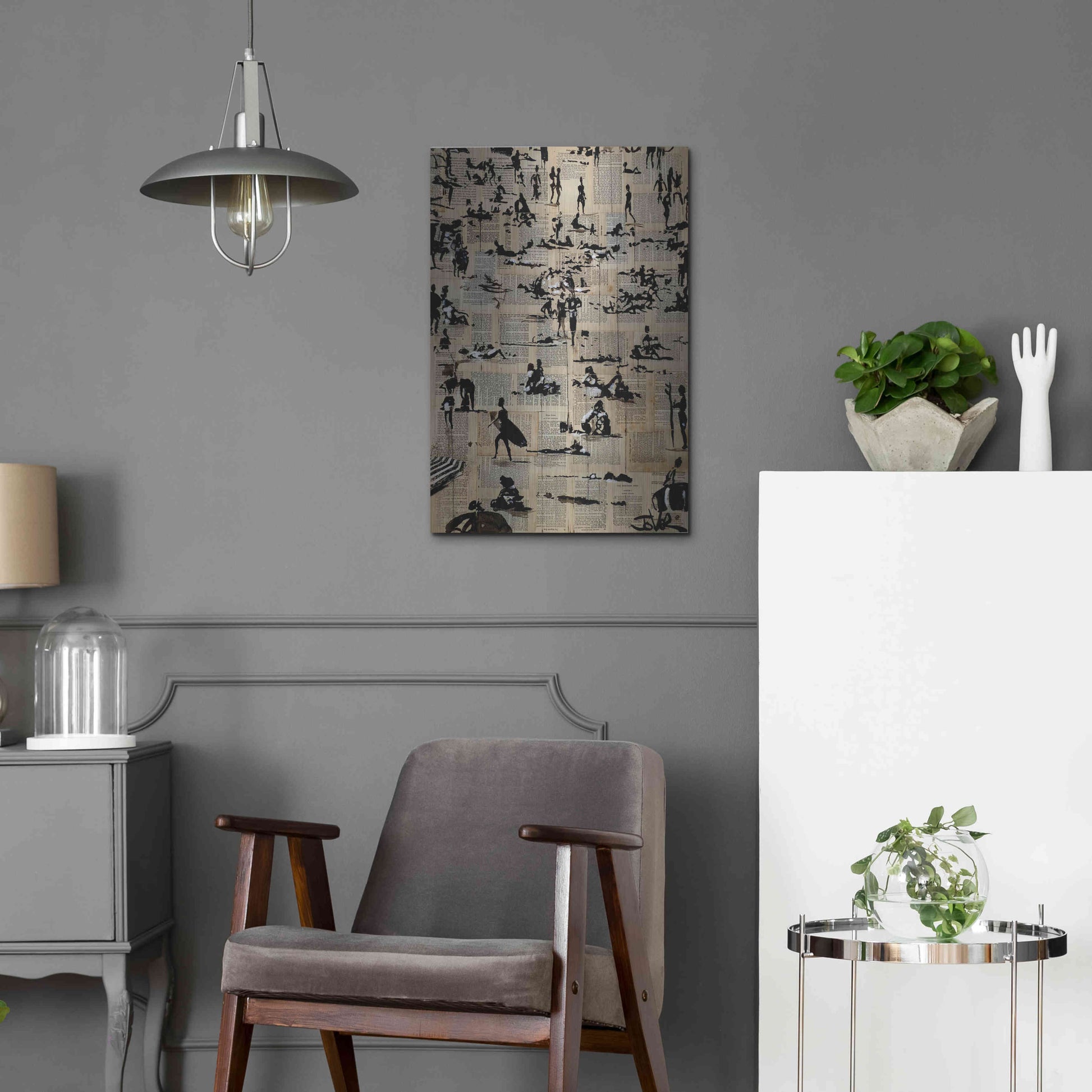 Luxe Metal Art 'Beach Break' by Loui Jover, Metal Wall Art,16x24