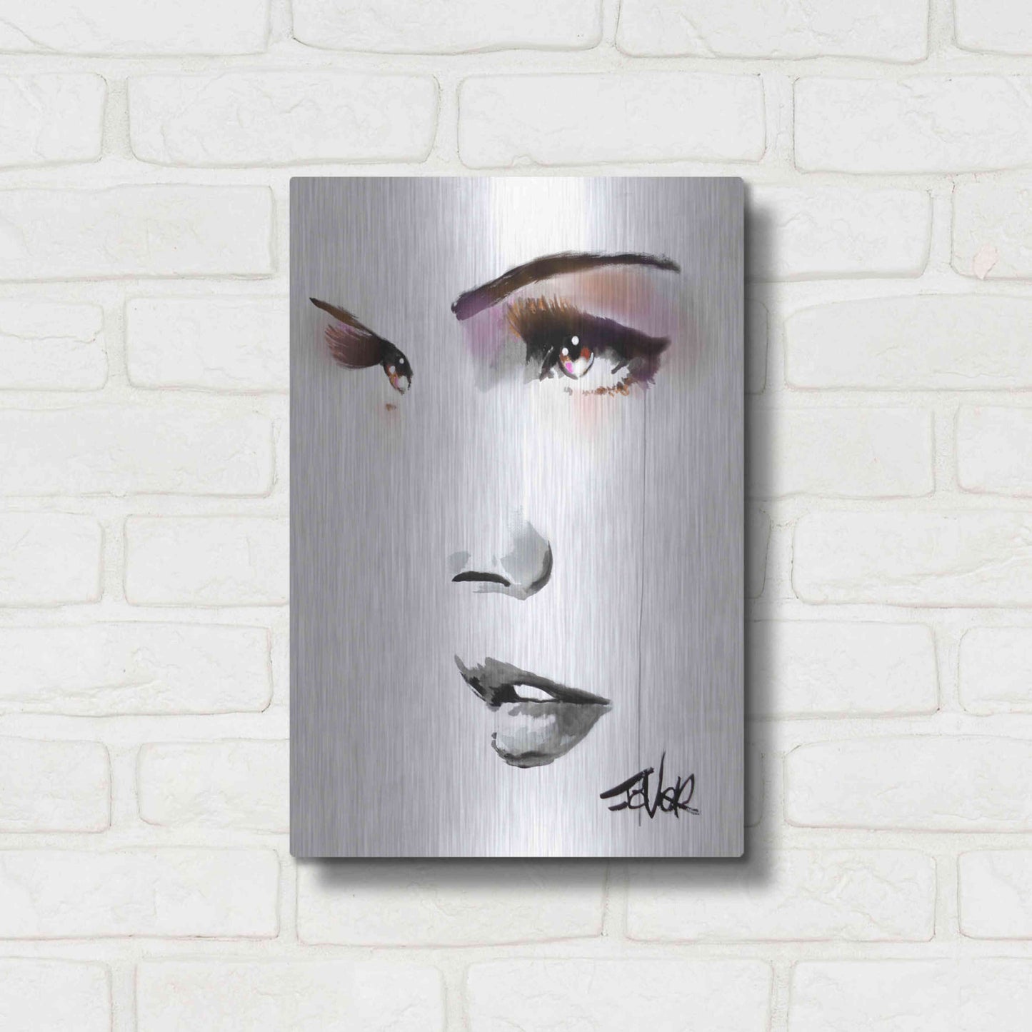 Luxe Metal Art 'Brown Energy' by Loui Jover, Metal Wall Art,12x16