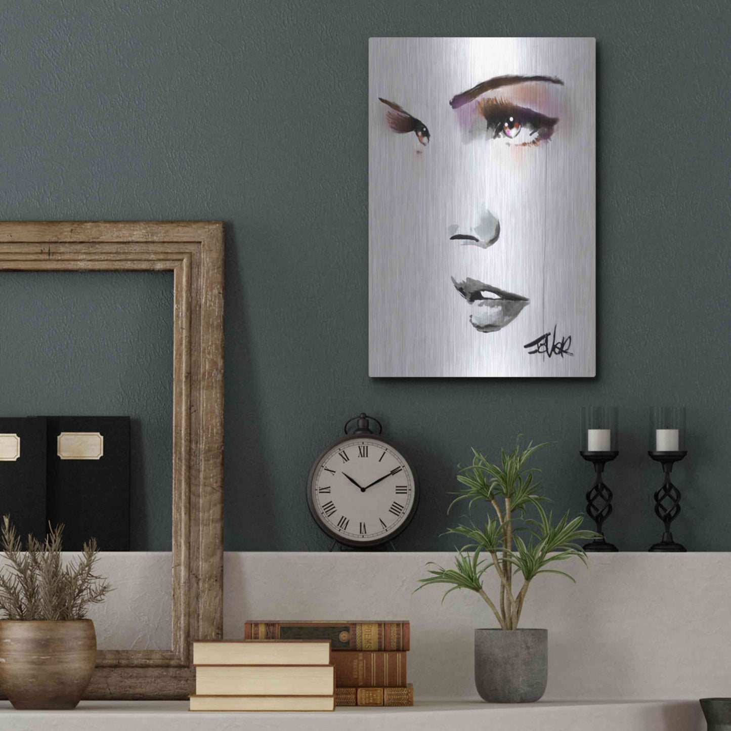 Luxe Metal Art 'Brown Energy' by Loui Jover, Metal Wall Art,12x16