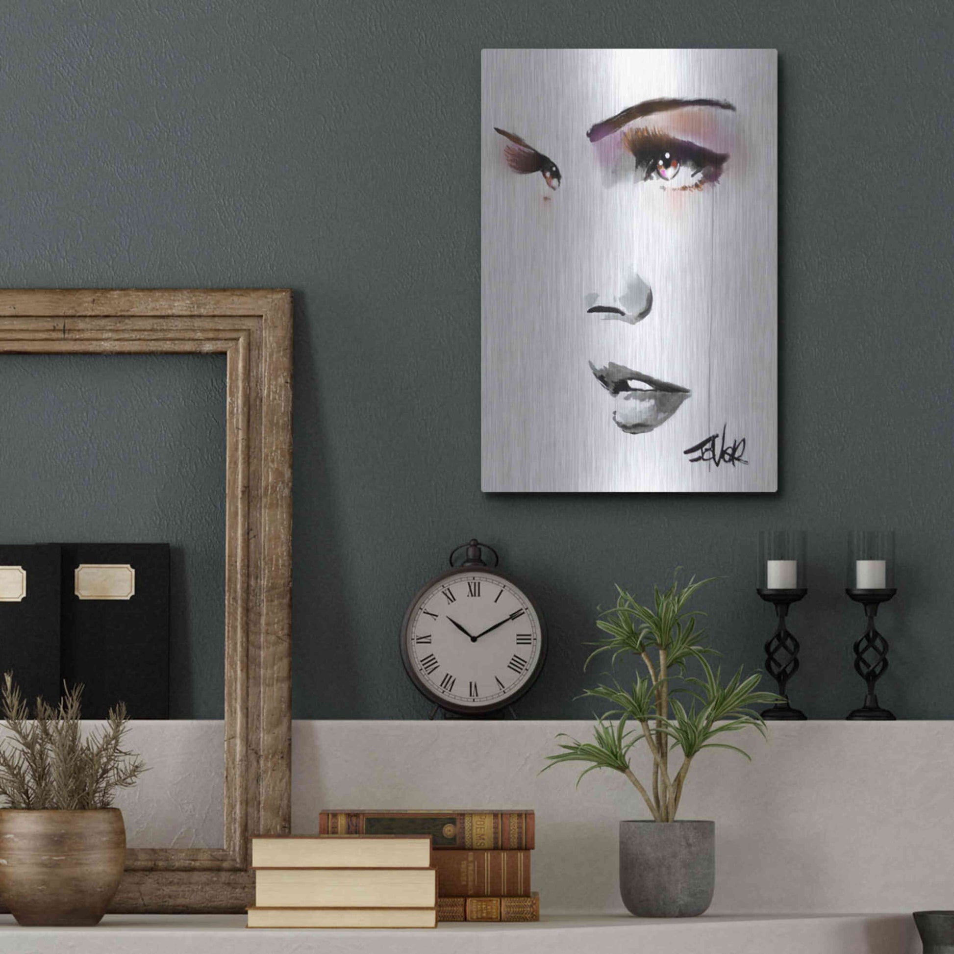 Luxe Metal Art 'Brown Energy' by Loui Jover, Metal Wall Art,12x16