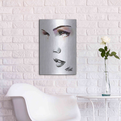 Luxe Metal Art 'Brown Energy' by Loui Jover, Metal Wall Art,16x24