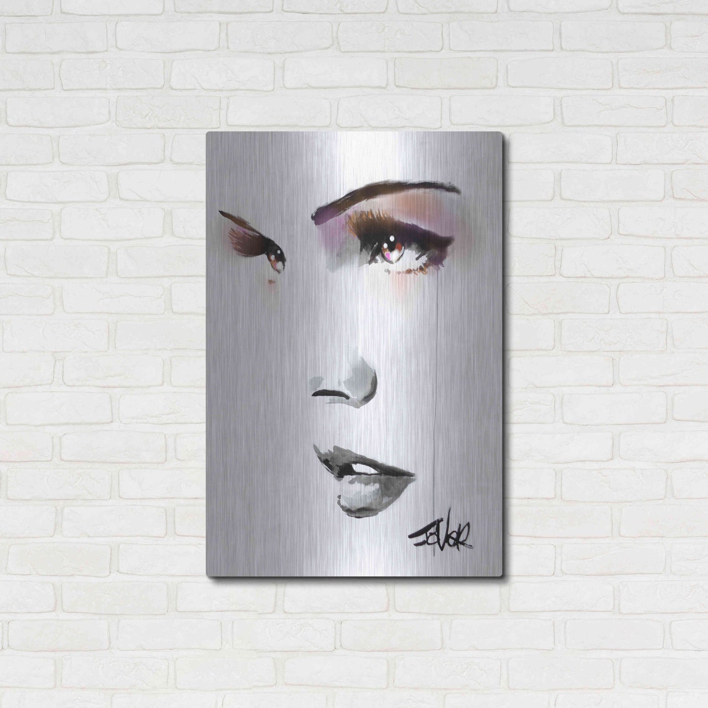 Luxe Metal Art 'Brown Energy' by Loui Jover, Metal Wall Art,24x36