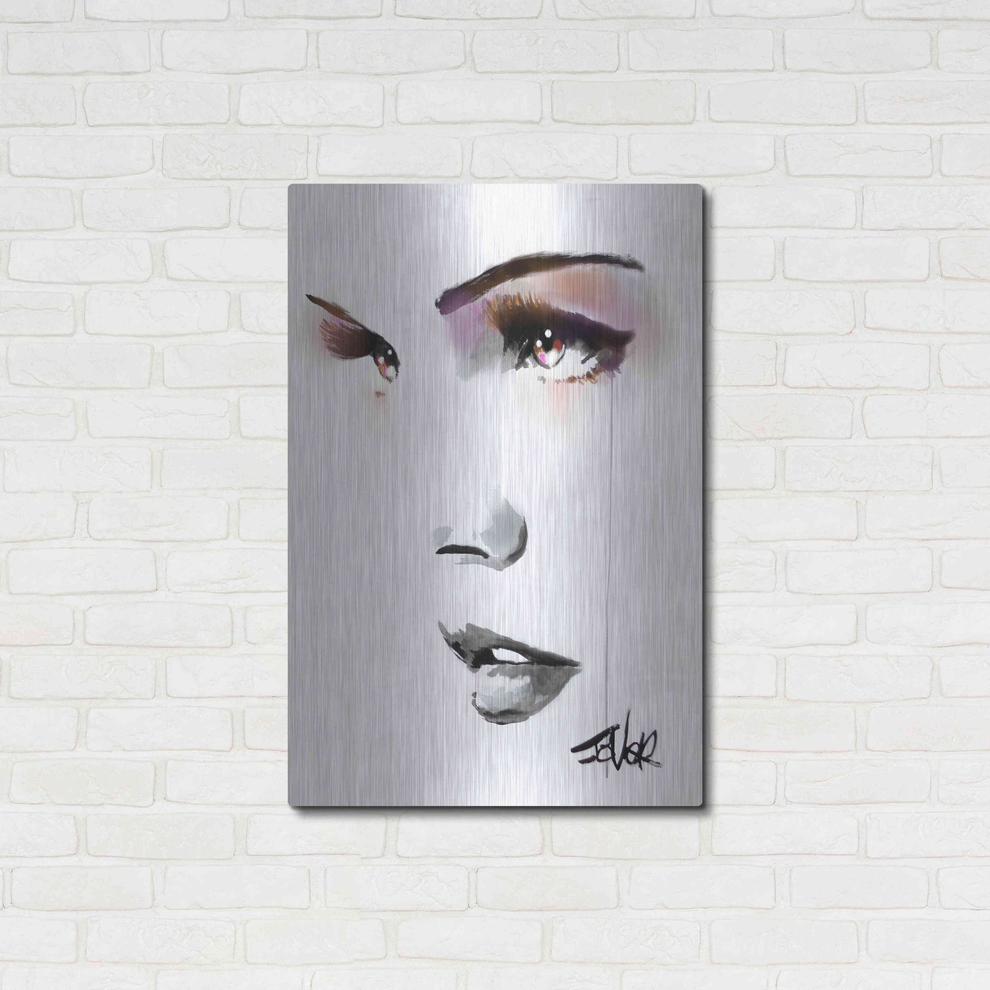 Luxe Metal Art 'Brown Energy' by Loui Jover, Metal Wall Art,24x36