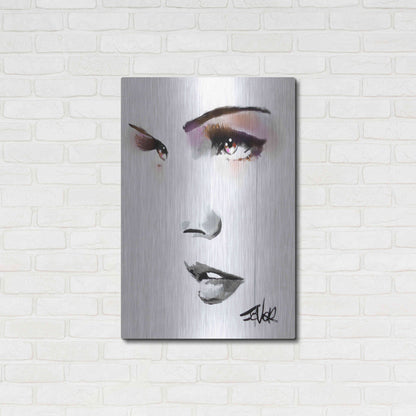 Luxe Metal Art 'Brown Energy' by Loui Jover, Metal Wall Art,24x36