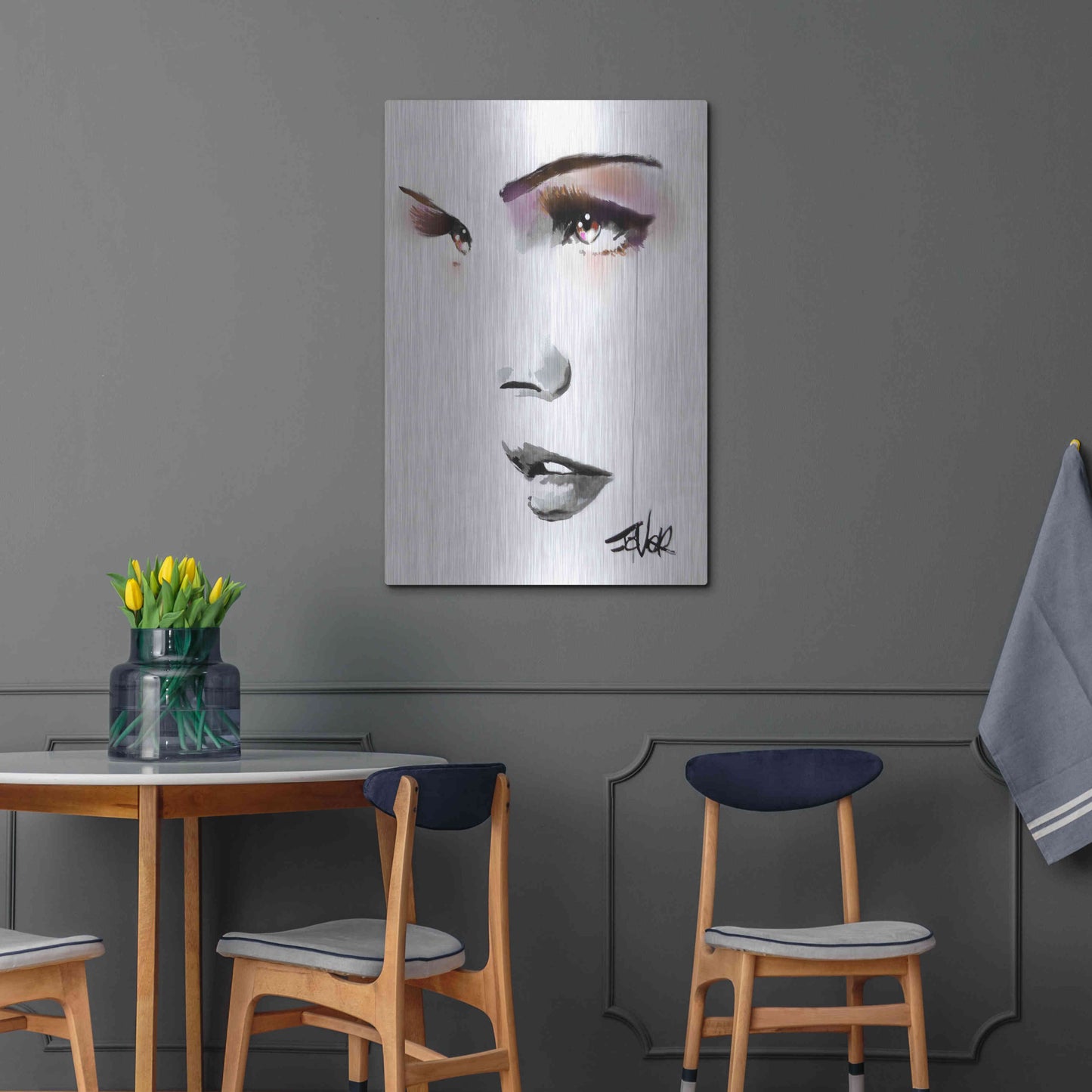 Luxe Metal Art 'Brown Energy' by Loui Jover, Metal Wall Art,24x36