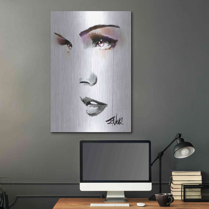 Luxe Metal Art 'Brown Energy' by Loui Jover, Metal Wall Art,24x36