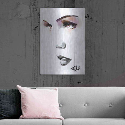 Luxe Metal Art 'Brown Energy' by Loui Jover, Metal Wall Art,24x36