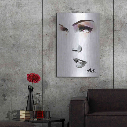 Luxe Metal Art 'Brown Energy' by Loui Jover, Metal Wall Art,24x36