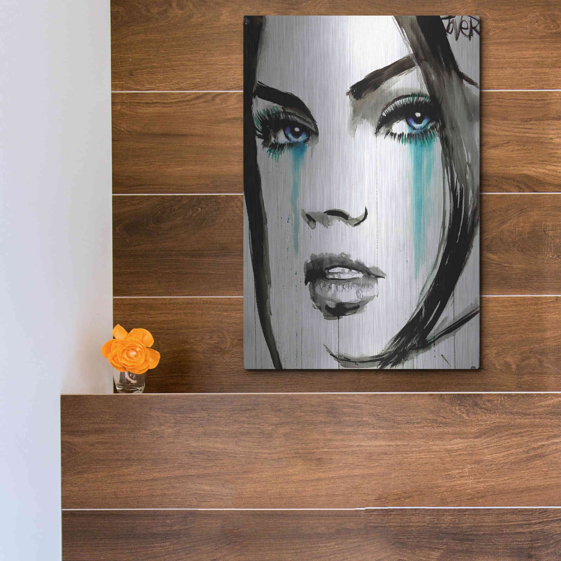 Luxe Metal Art 'Call' by Loui Jover, Metal Wall Art,12x16