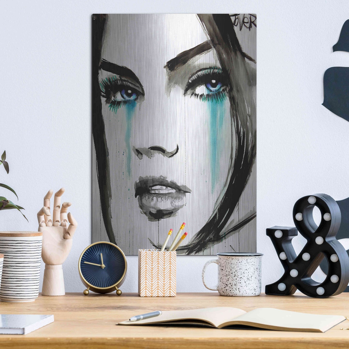 Luxe Metal Art 'Call' by Loui Jover, Metal Wall Art,12x16