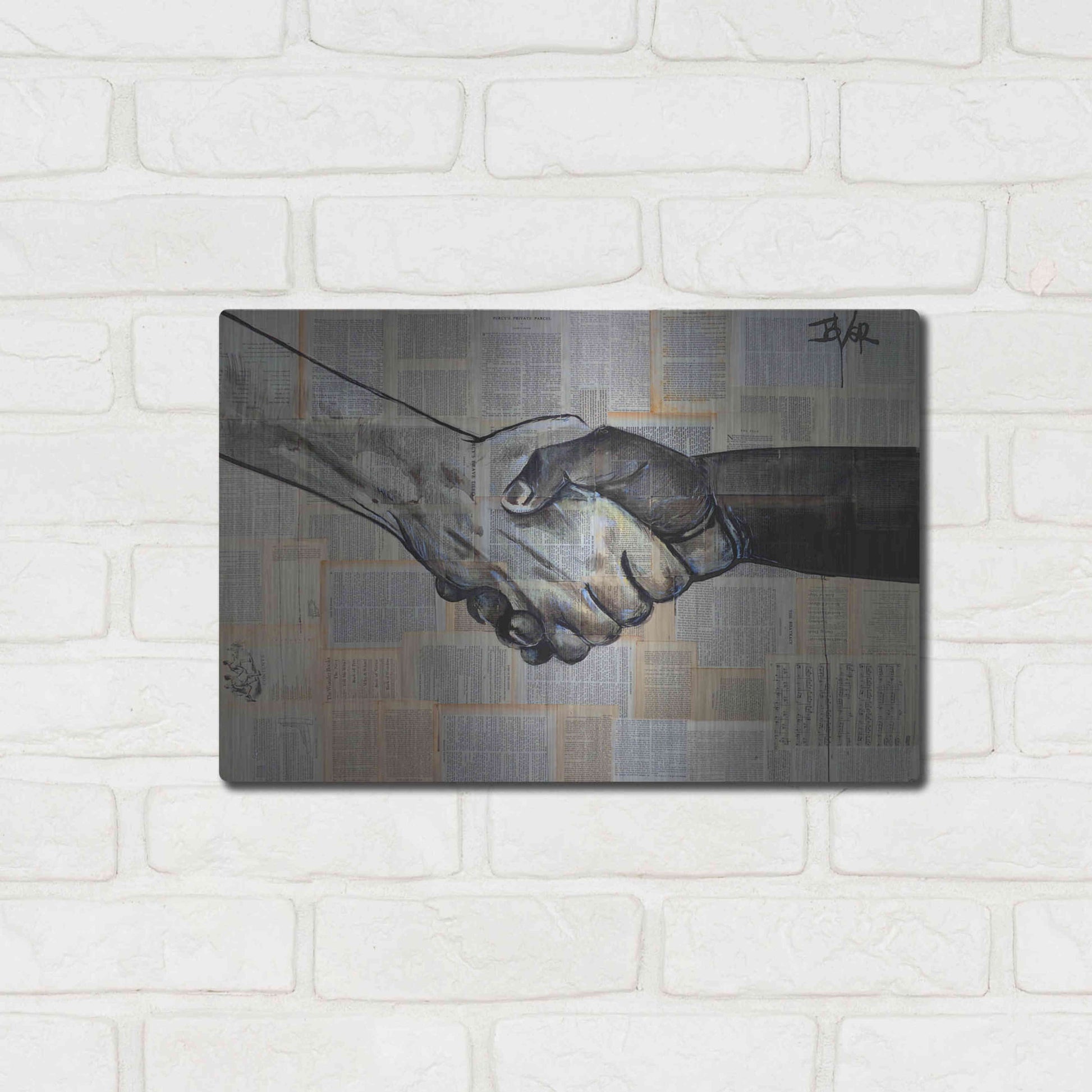 Luxe Metal Art 'Come Together' by Loui Jover, Metal Wall Art,16x12