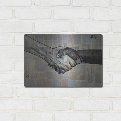 Luxe Metal Art 'Come Together' by Loui Jover, Metal Wall Art,16x12