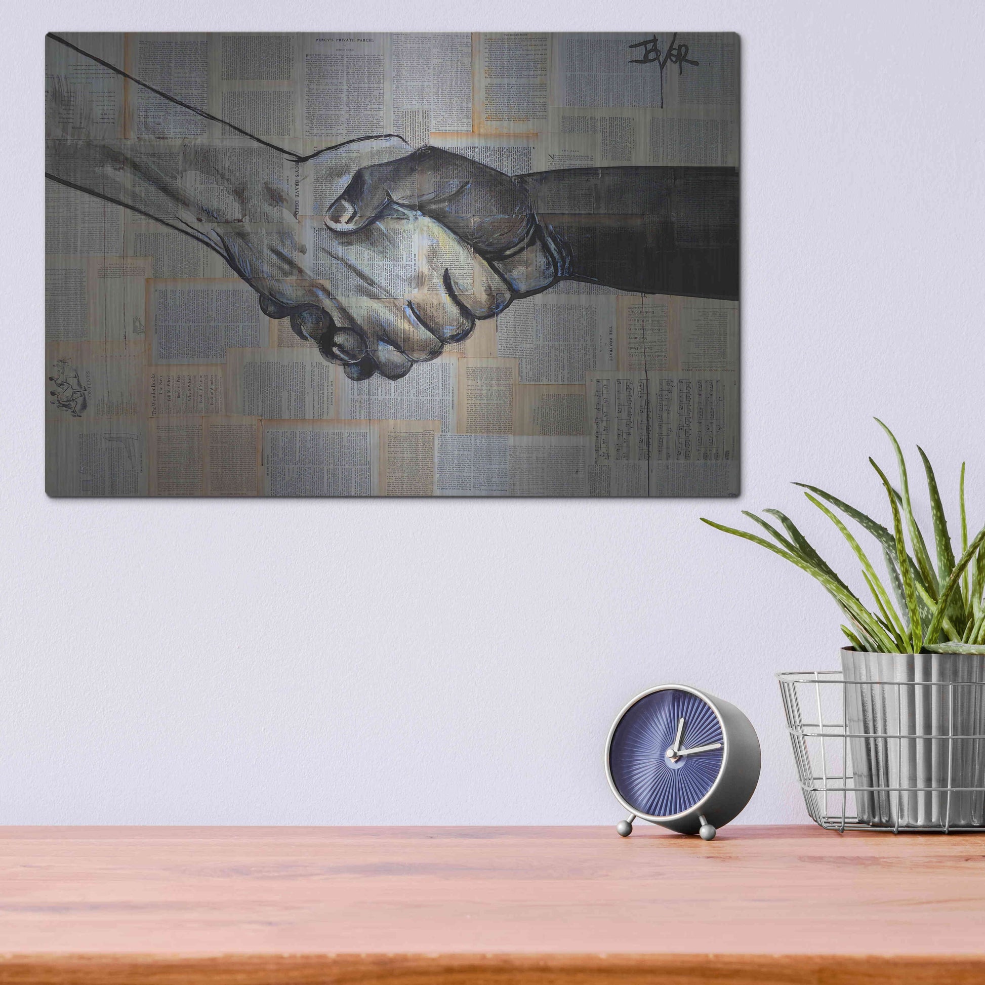 Luxe Metal Art 'Come Together' by Loui Jover, Metal Wall Art,16x12