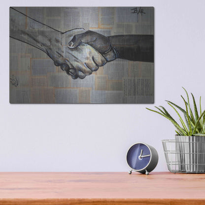 Luxe Metal Art 'Come Together' by Loui Jover, Metal Wall Art,16x12