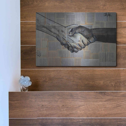 Luxe Metal Art 'Come Together' by Loui Jover, Metal Wall Art,16x12