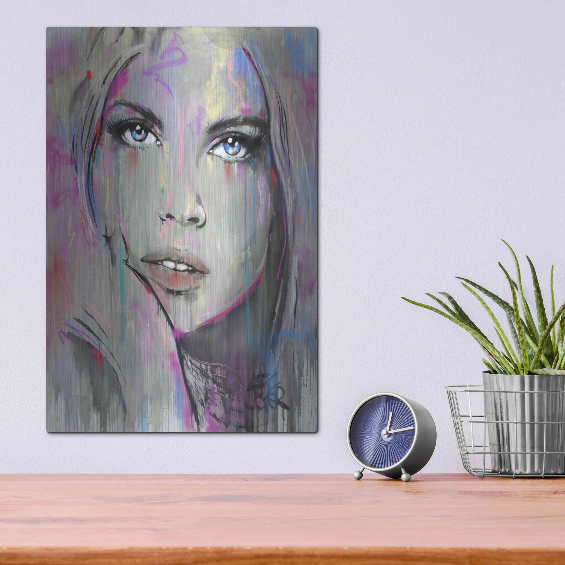 Luxe Metal Art 'Comes And  Goes' by Loui Jover, Metal Wall Art,12x16