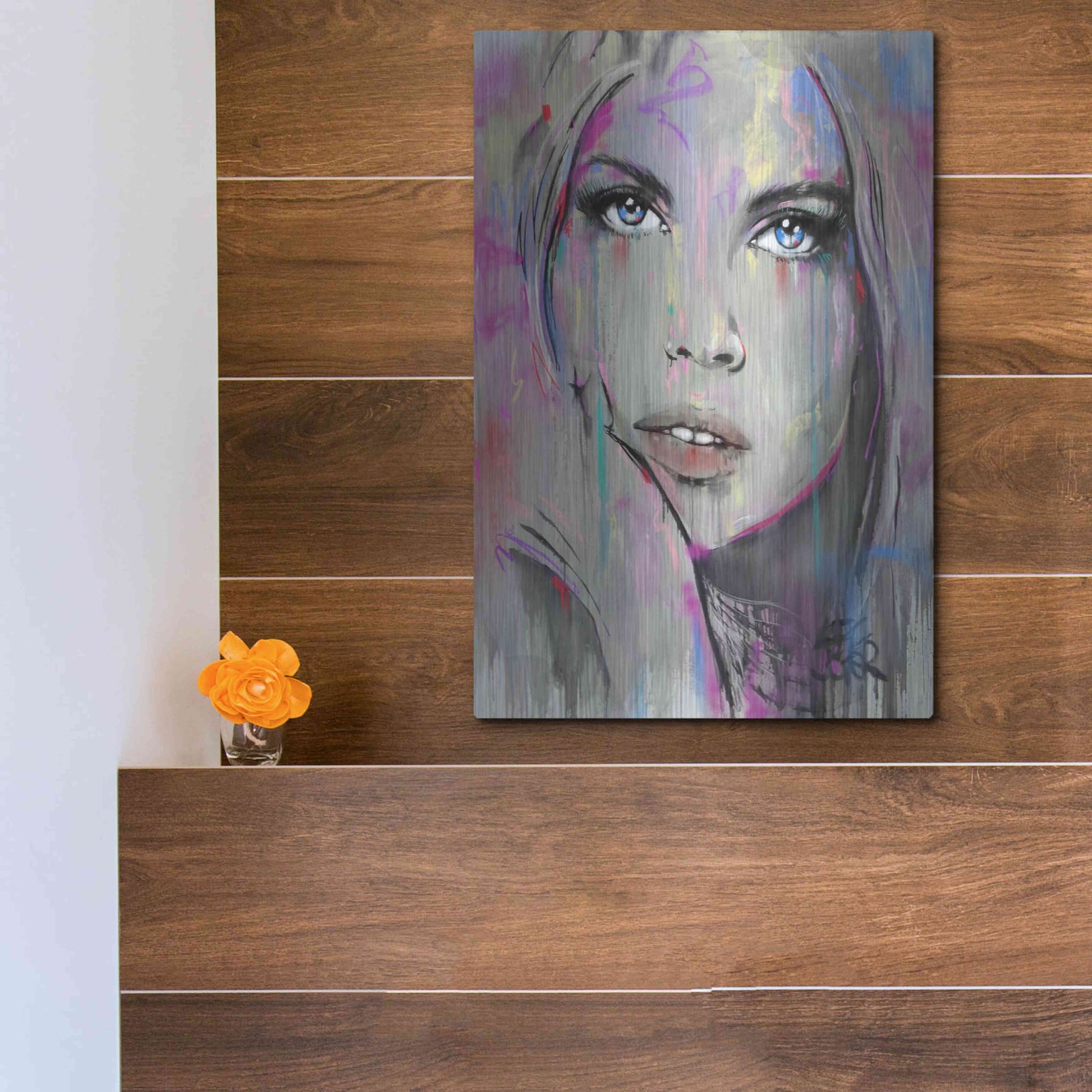 Luxe Metal Art 'Comes And  Goes' by Loui Jover, Metal Wall Art,12x16