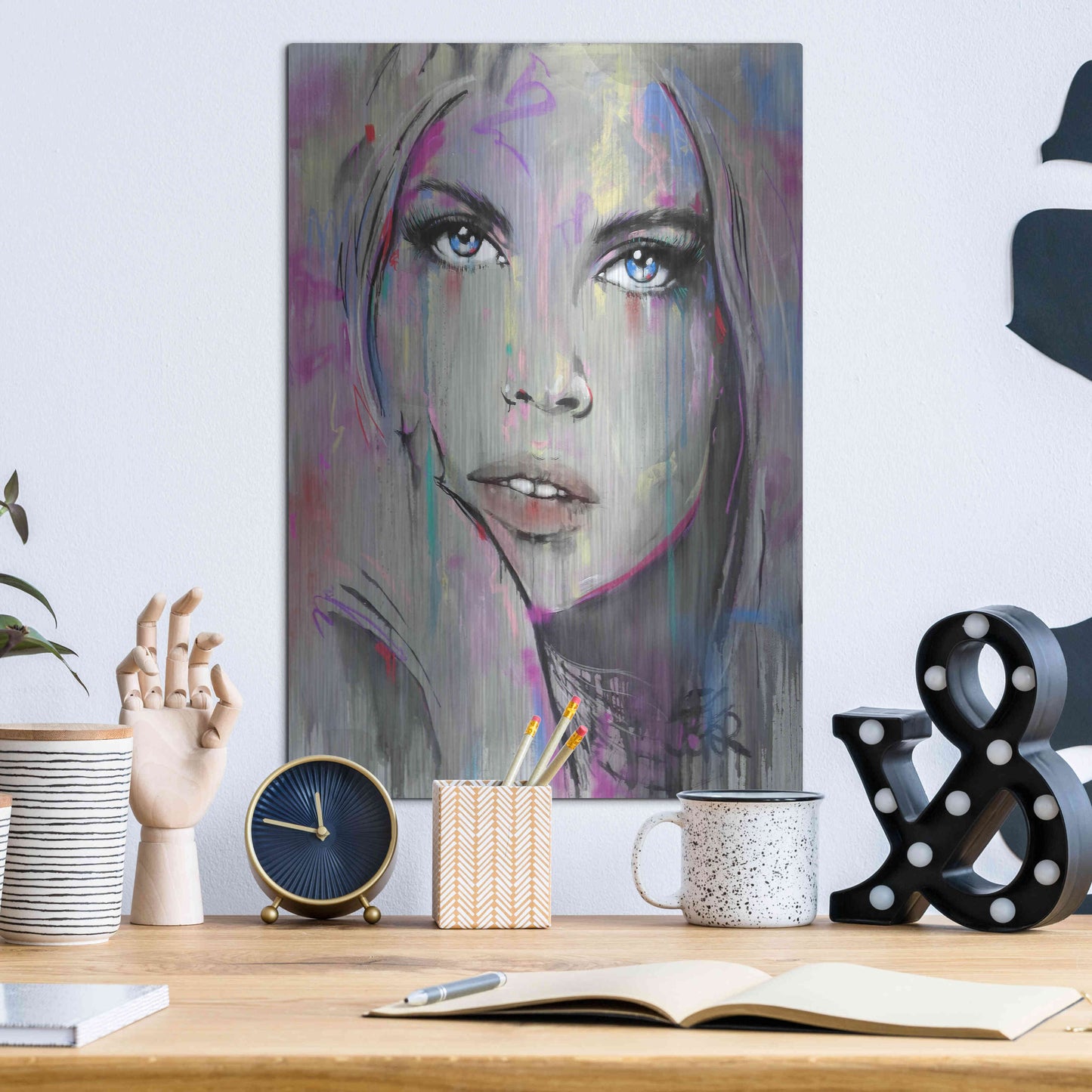 Luxe Metal Art 'Comes And  Goes' by Loui Jover, Metal Wall Art,12x16