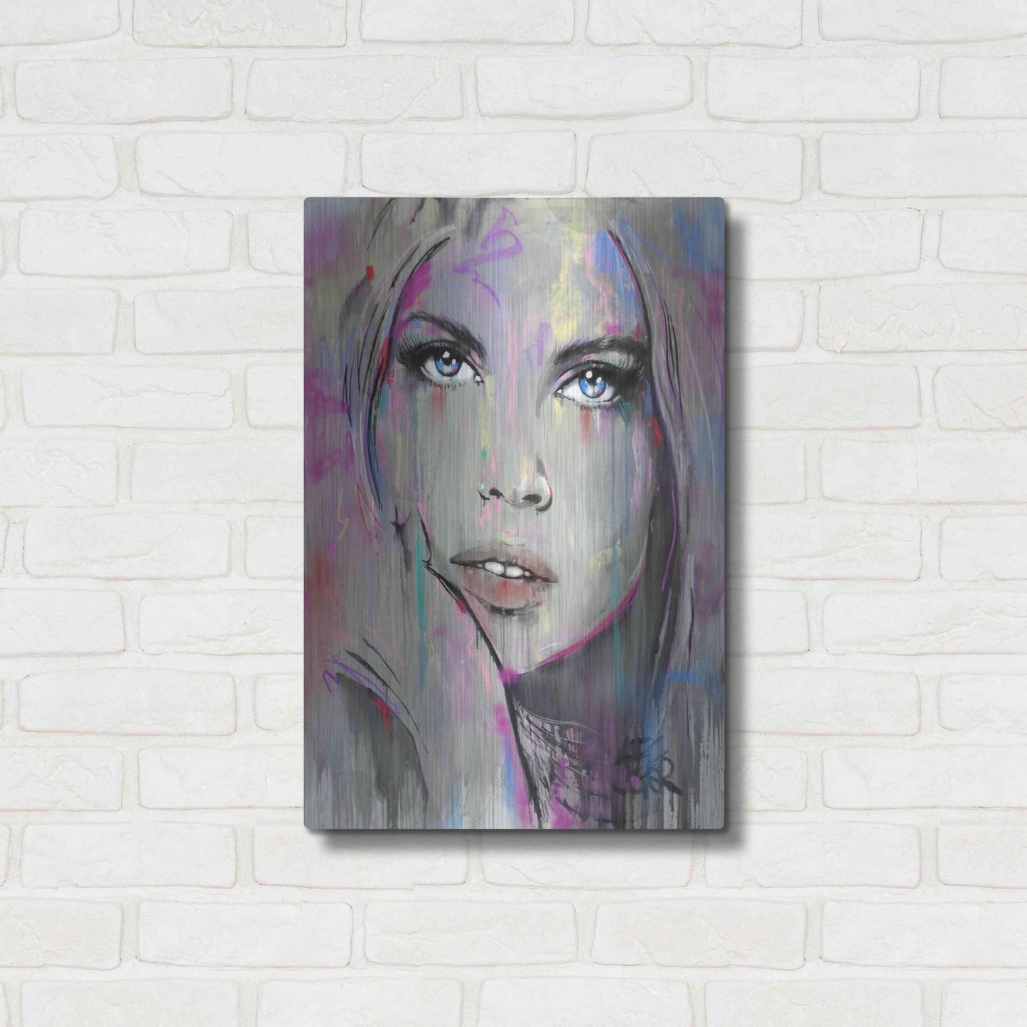 Luxe Metal Art 'Comes And  Goes' by Loui Jover, Metal Wall Art,16x24