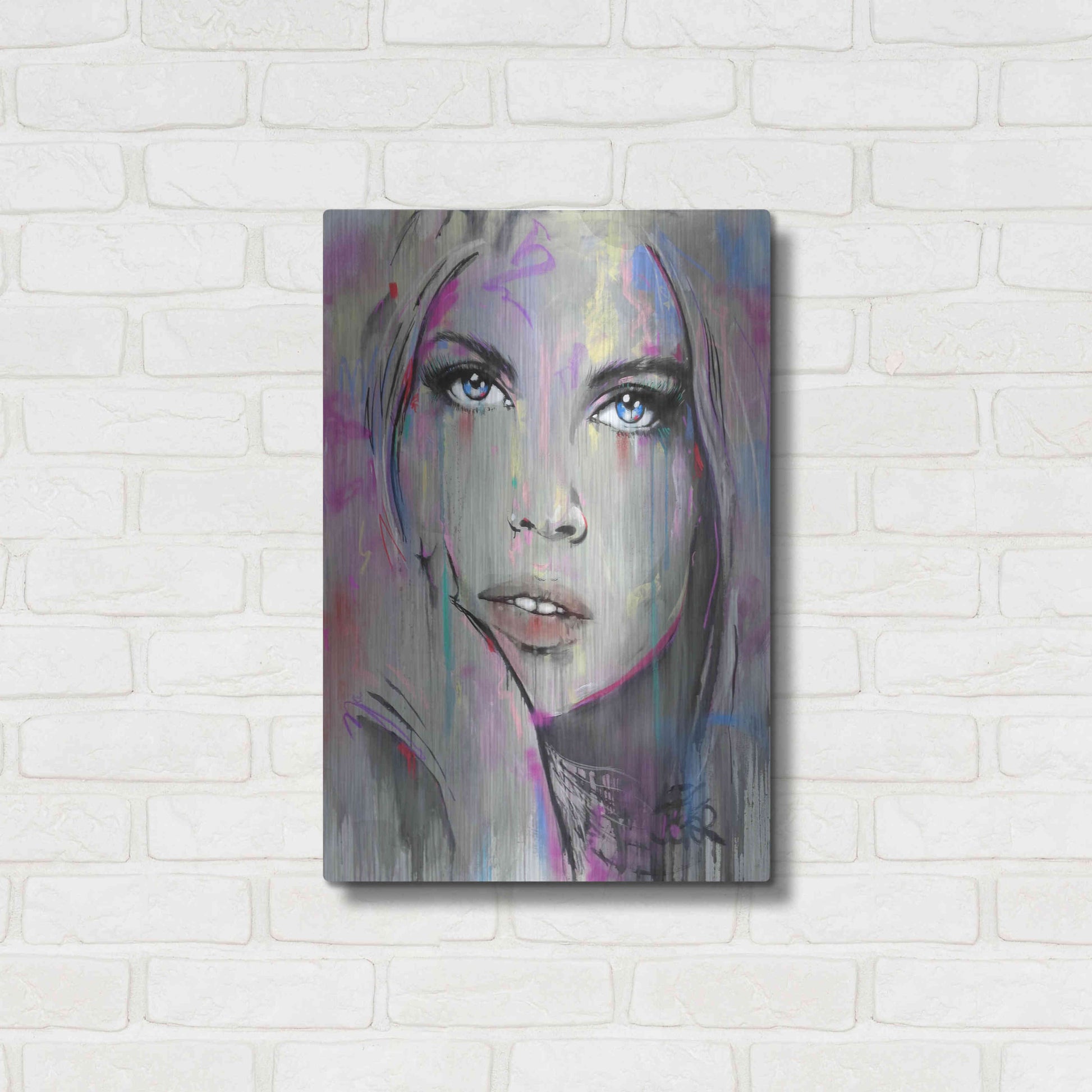 Luxe Metal Art 'Comes And  Goes' by Loui Jover, Metal Wall Art,16x24