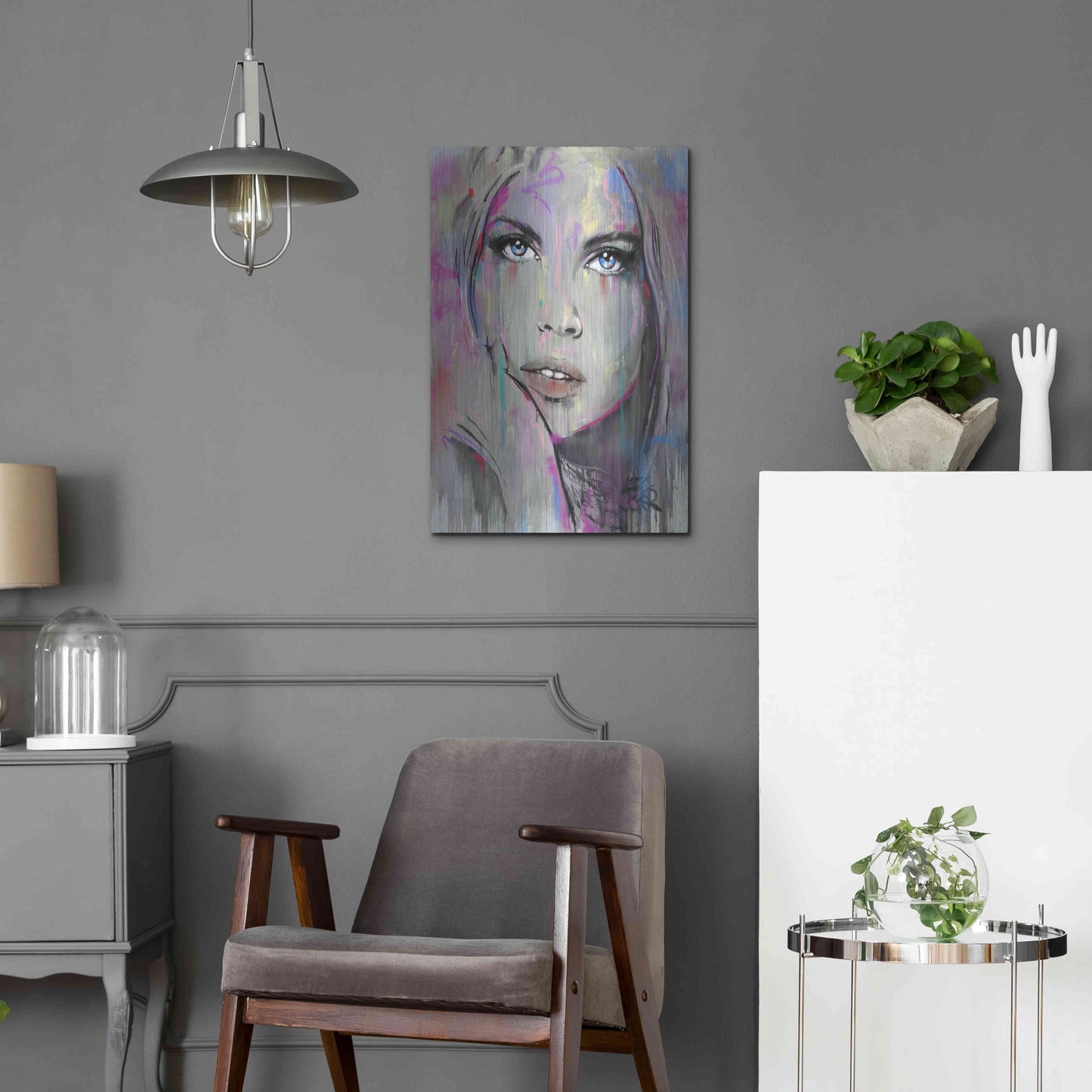 Luxe Metal Art 'Comes And  Goes' by Loui Jover, Metal Wall Art,16x24