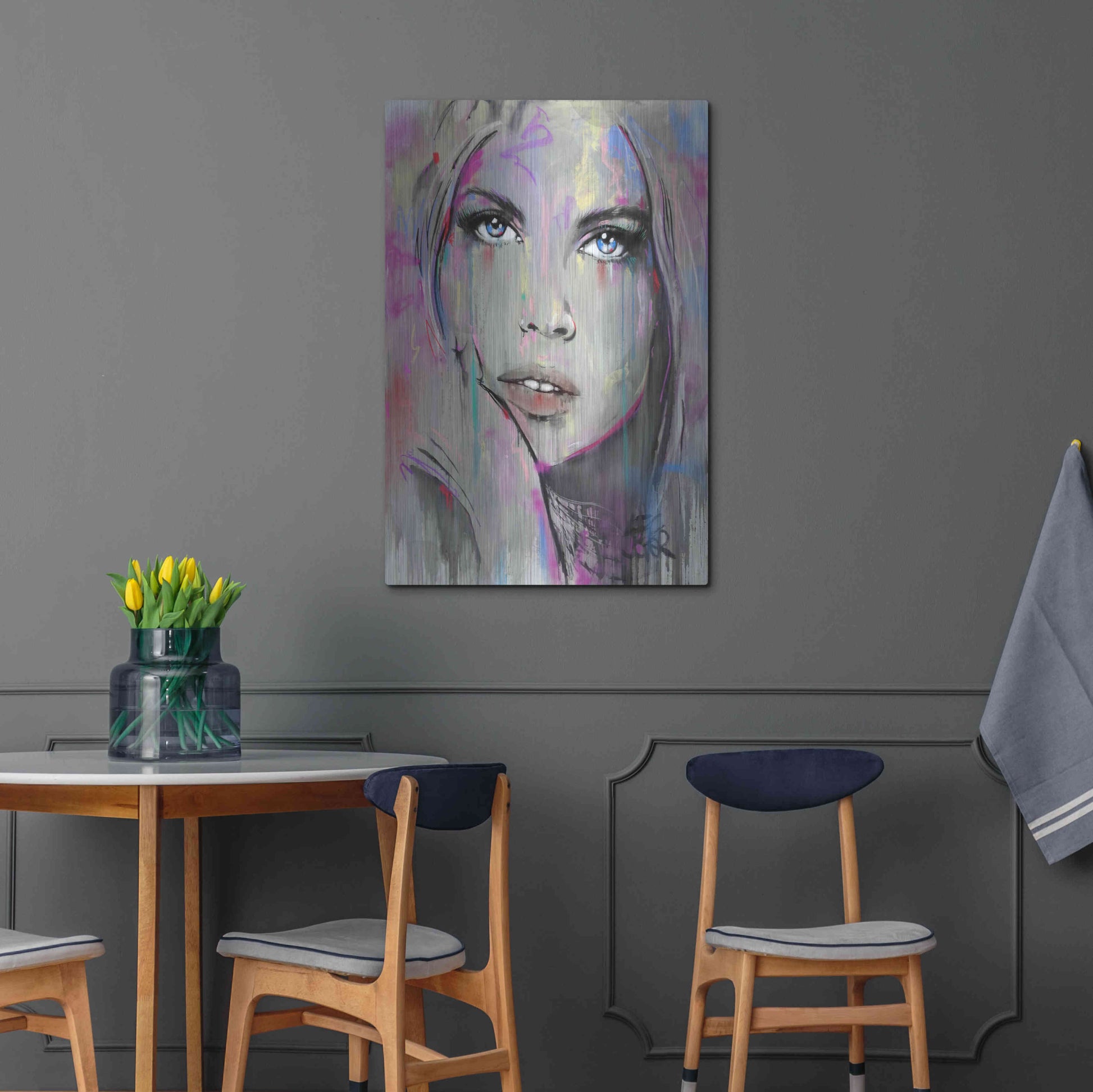 Luxe Metal Art 'Comes And  Goes' by Loui Jover, Metal Wall Art,24x36