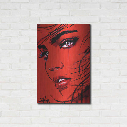 Luxe Metal Art 'Crimson Utopia' by Loui Jover, Metal Wall Art,24x36