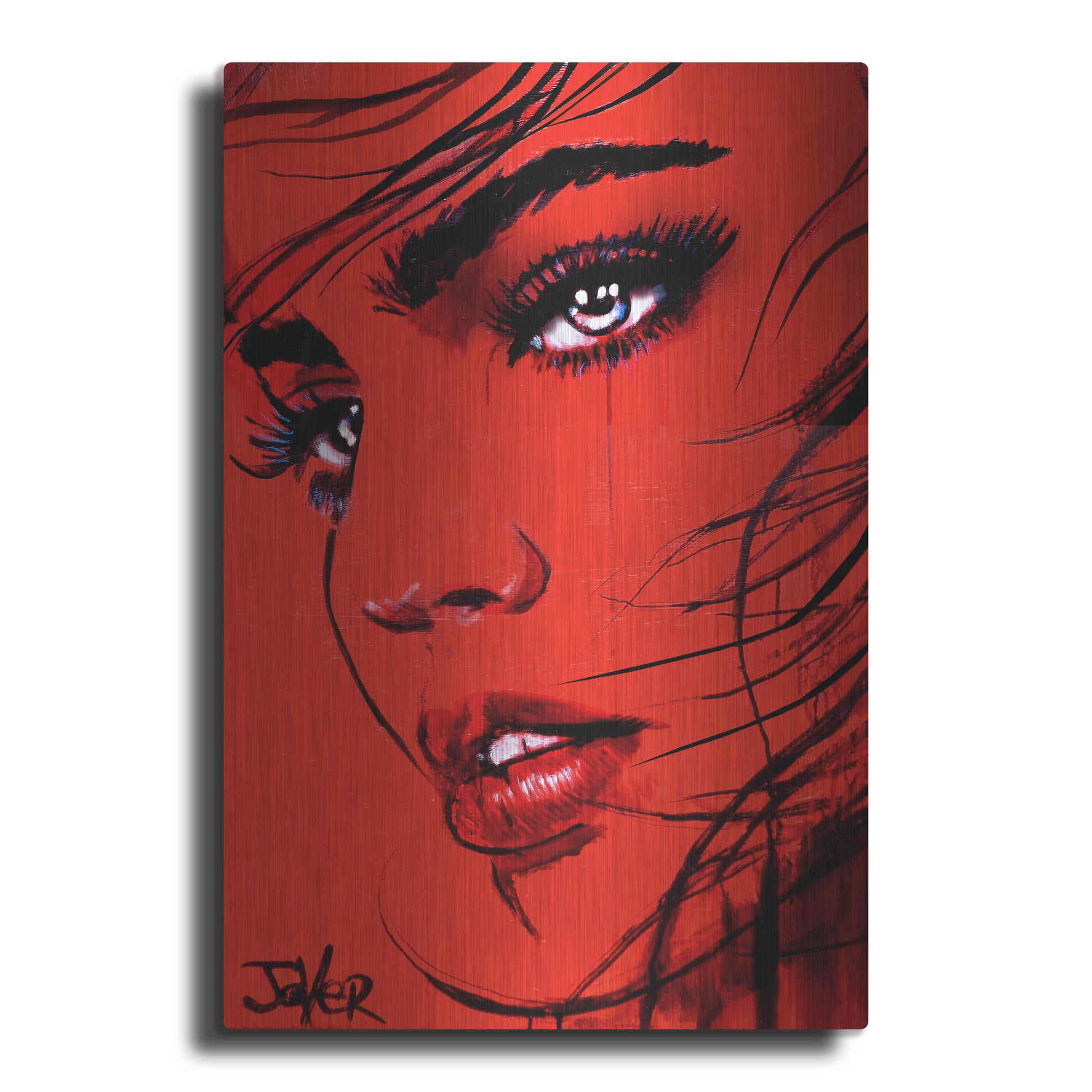 Luxe Metal Art 'Crimson Utopia' by Loui Jover, Metal Wall Art