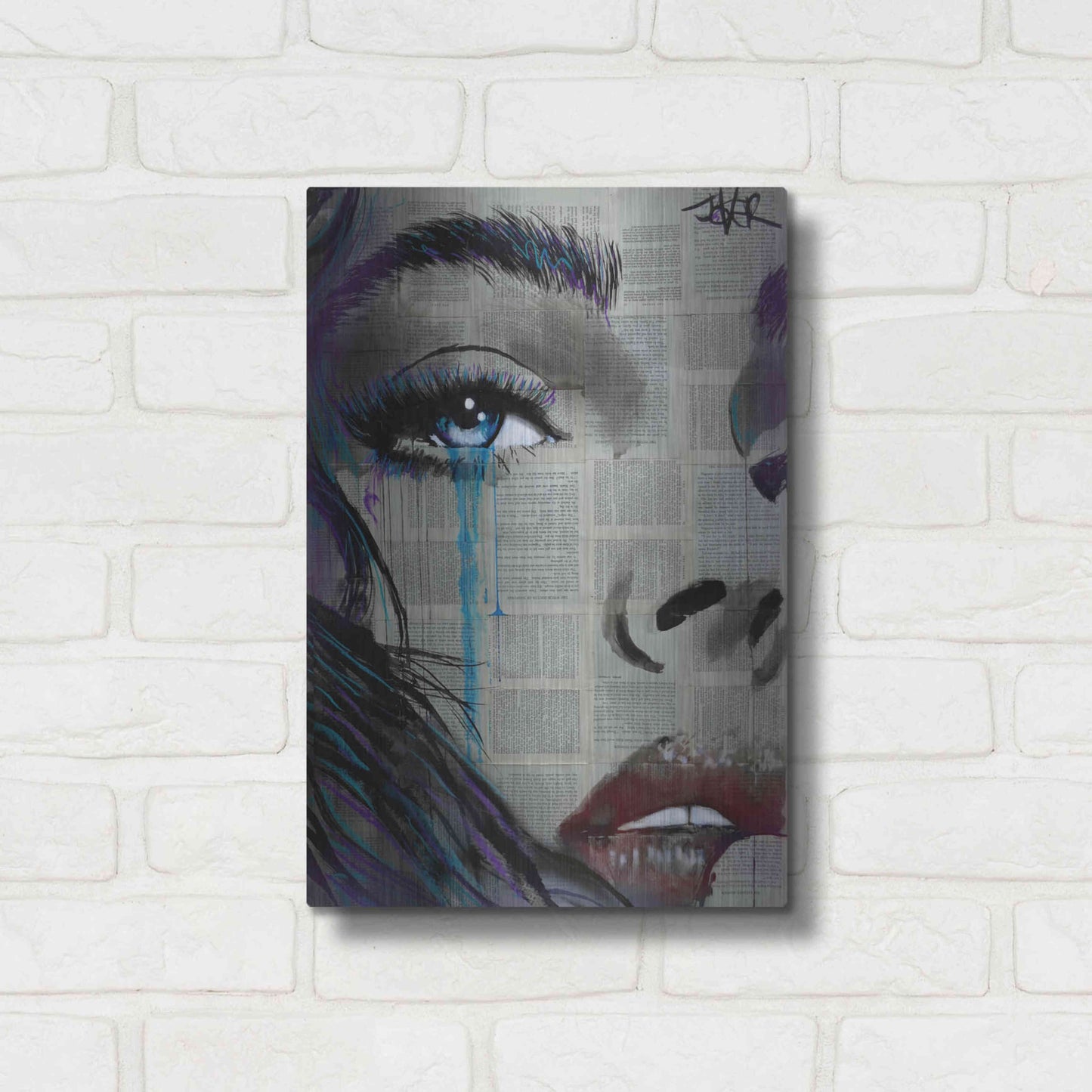 Luxe Metal Art 'Face To Face' by Loui Jover, Metal Wall Art,12x16