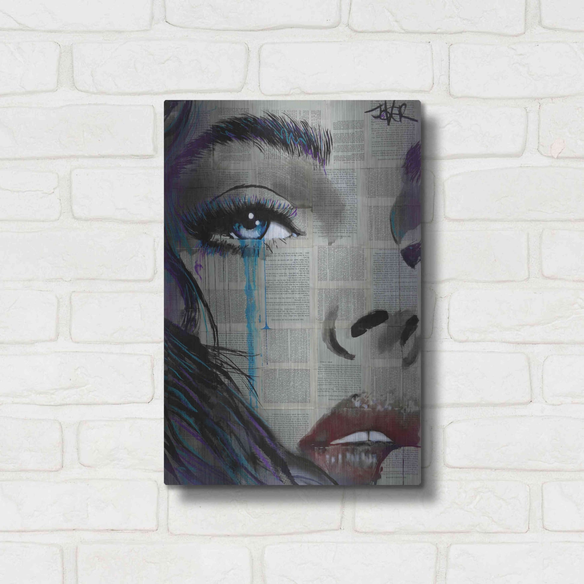 Luxe Metal Art 'Face To Face' by Loui Jover, Metal Wall Art,12x16