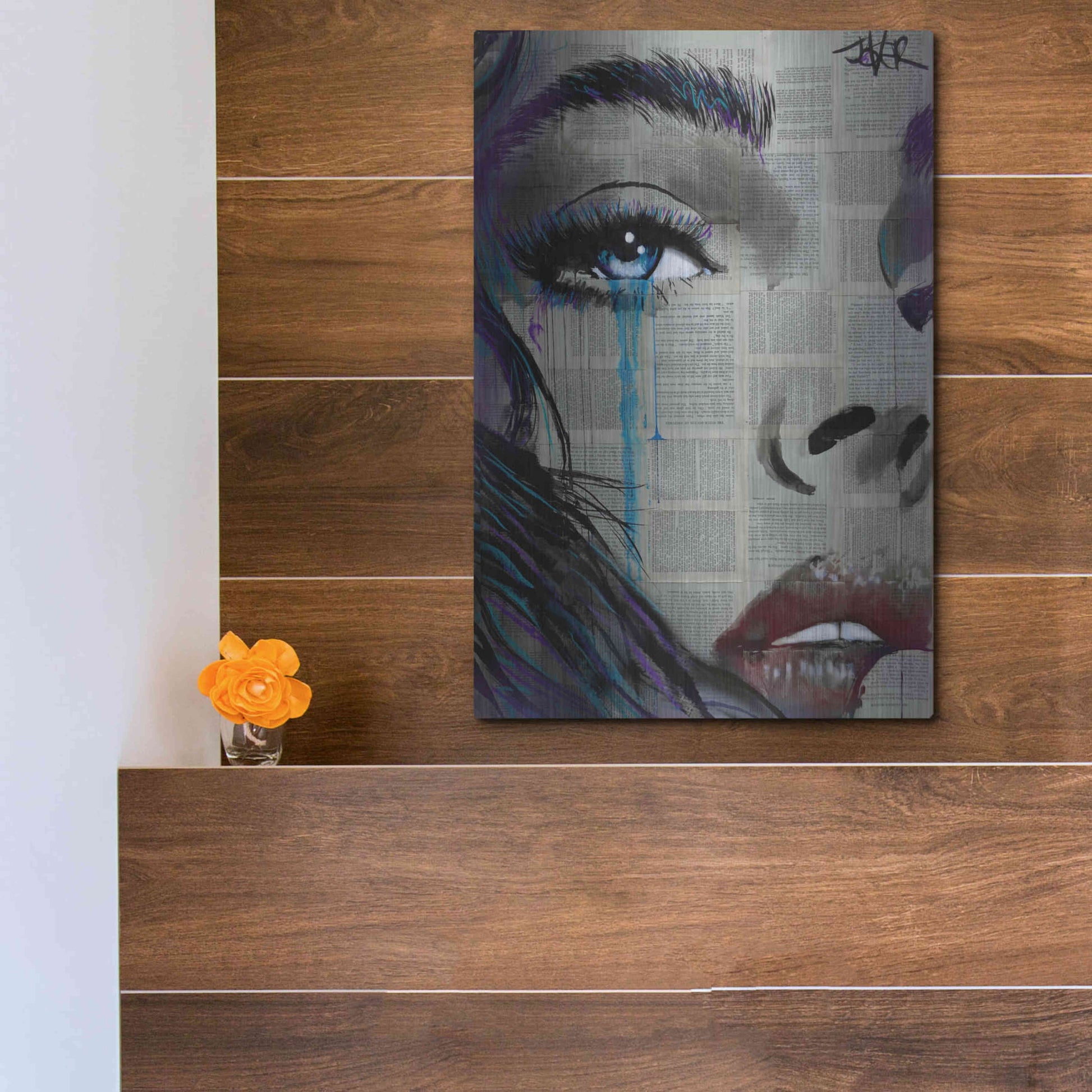 Luxe Metal Art 'Face To Face' by Loui Jover, Metal Wall Art,12x16