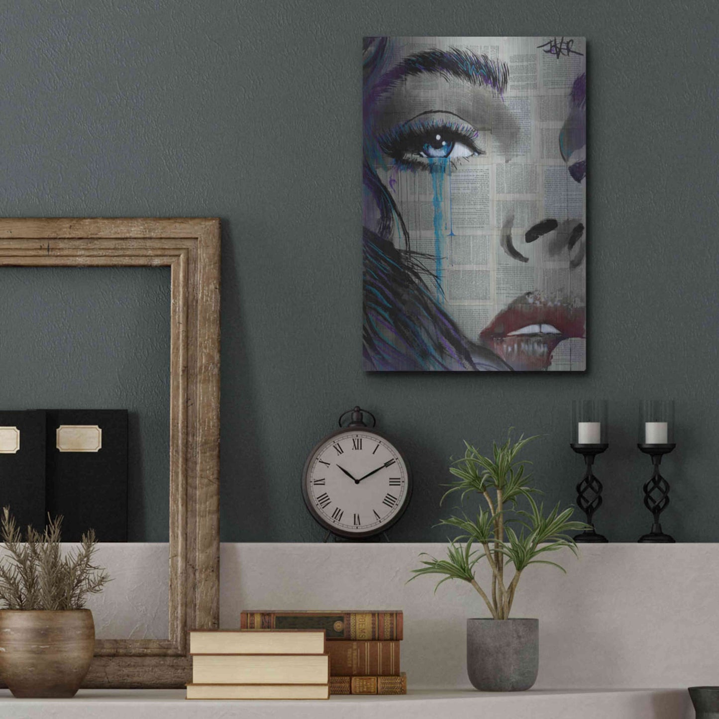 Luxe Metal Art 'Face To Face' by Loui Jover, Metal Wall Art,12x16