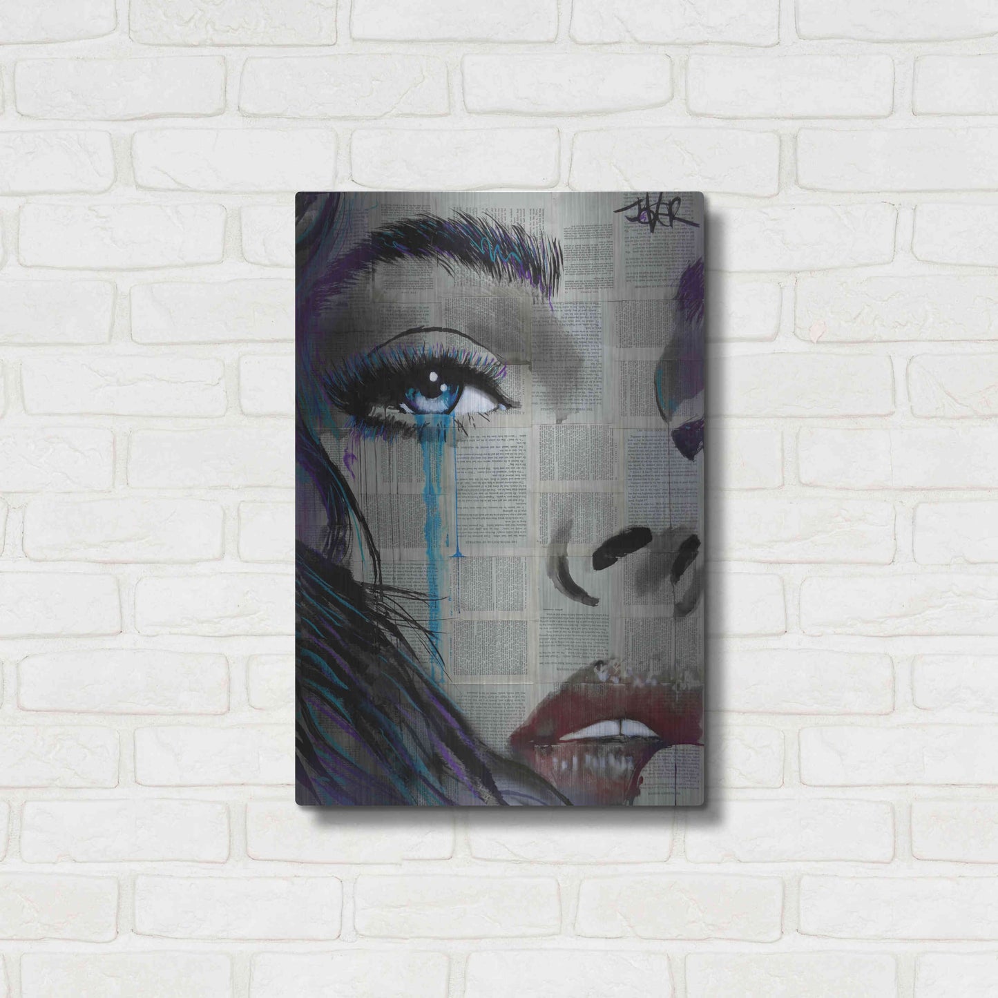 Luxe Metal Art 'Face To Face' by Loui Jover, Metal Wall Art,16x24