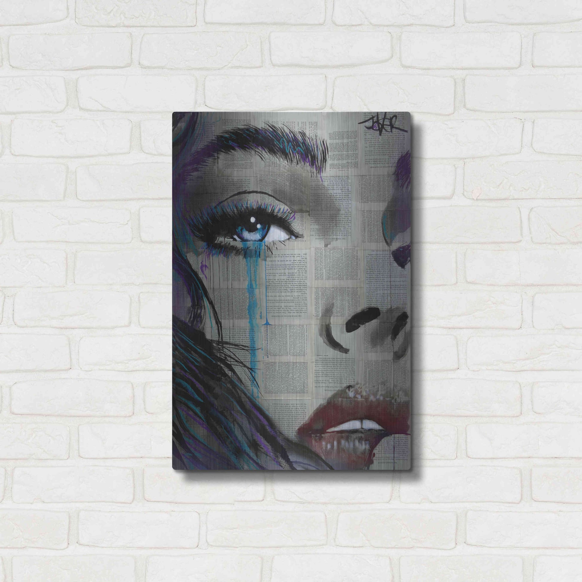 Luxe Metal Art 'Face To Face' by Loui Jover, Metal Wall Art,16x24