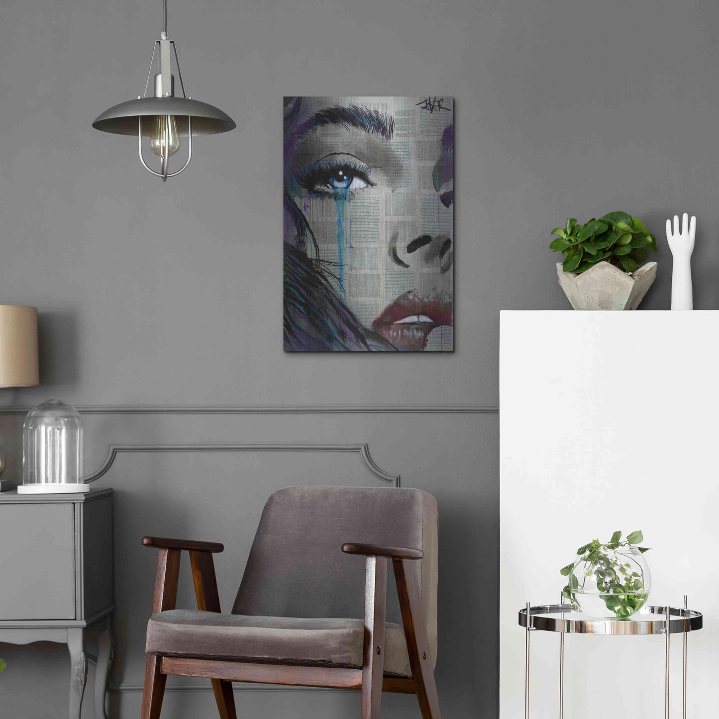 Luxe Metal Art 'Face To Face' by Loui Jover, Metal Wall Art,16x24