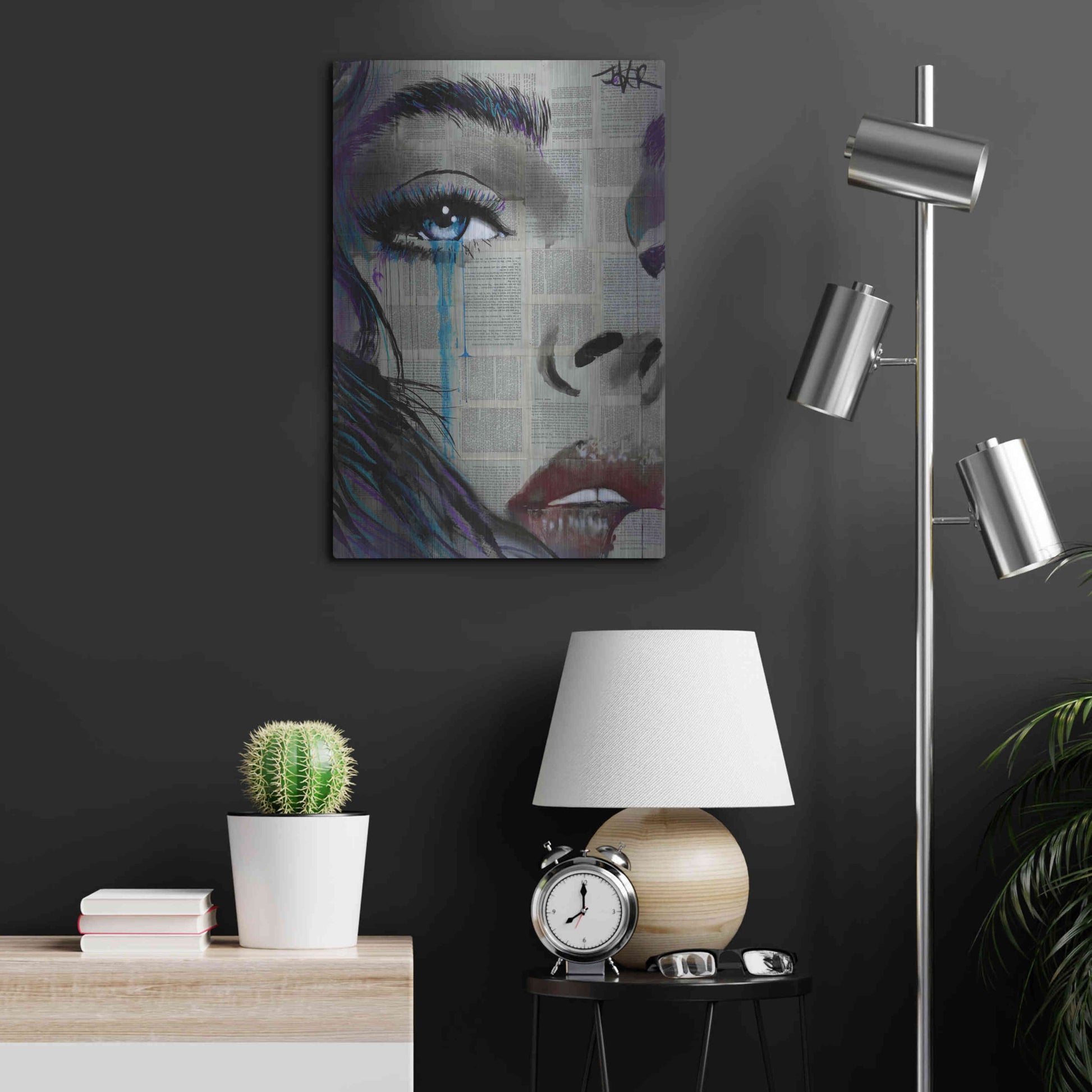 Luxe Metal Art 'Face To Face' by Loui Jover, Metal Wall Art,16x24