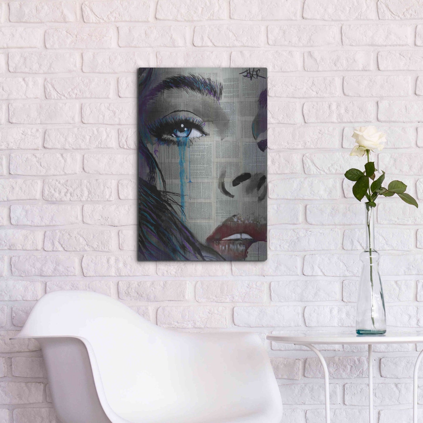 Luxe Metal Art 'Face To Face' by Loui Jover, Metal Wall Art,16x24